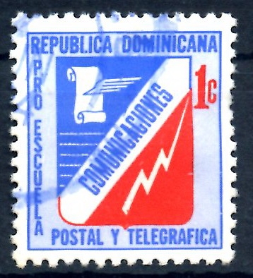 REP DOMINICANA_SCOTT RA53.02 PROESCUELA POSTAL Y TELEGRAFICA. $0,20