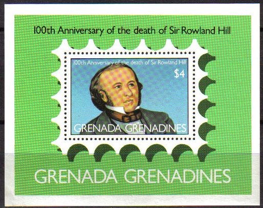 GRENADA GRENADINES 1979 Sello Nuevo HB B44 100 Aniversario Muerte Sr. Rowland Hill