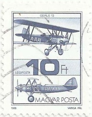 HISTORIA DE LA AVIACIÓN HÚNGARA. GERLE 13. YVERT HU PA462