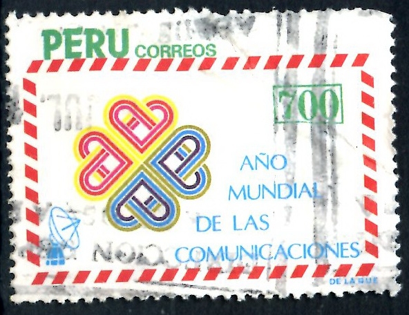 PERU_SCOTT 806.01 AÑO INTERNACIONAL DE LAS COMUNICACIONES. $1,75