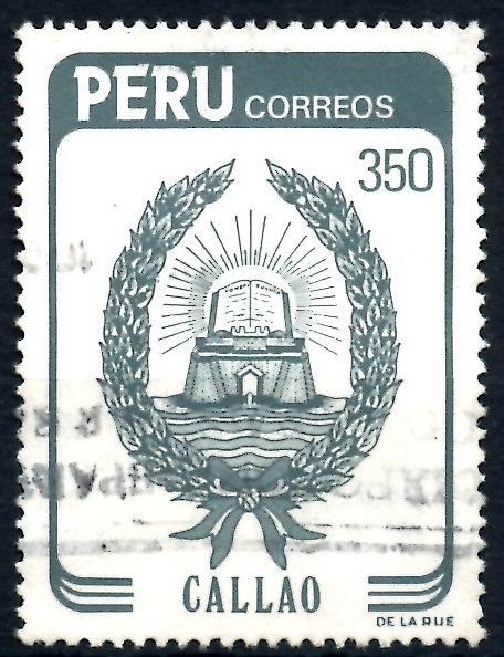 PERU_SCOTT 814.02 ESCUDO CIUDAD DE CALLAO. $0,45