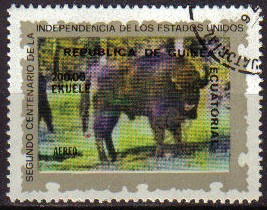 GUINEA ECUATORIAL 1976 Sellos Animales Bufalo 2º Centenario Independencia de Estados Unidos