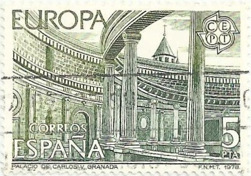 SERIE EUROPA-CEPT 1978. PALACIO DE CARLOS V EN GRANADA. EDIFIL 2474