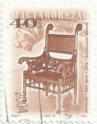 MOBILIARIO ANTIGUO. BUTACA DE IGNÁC ALPÁR, 1896. YVERT HU 3769