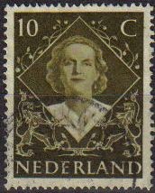 HOLANDA Netherlands 1948 Scott 304 Sello Reina Juliana Usado