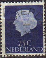 HOLANDA Netherlands 1953-71 Scott 348 Sello Reina Juliana Usado