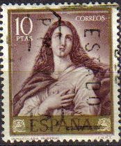 ESPAÑA 1963 1507 Sello José de Ribera El Españoleto La Inmaculada Usado