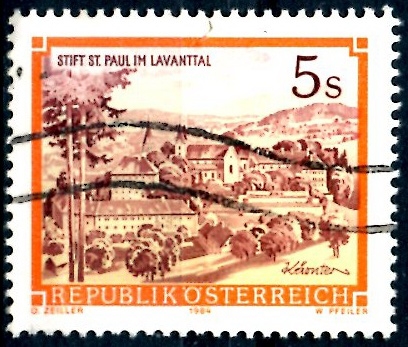 AUSTRIA_SCOTT 1288.01 ABADIA BENEDICTINA DE SAN PAUL, LAVANTTAL. $0,2