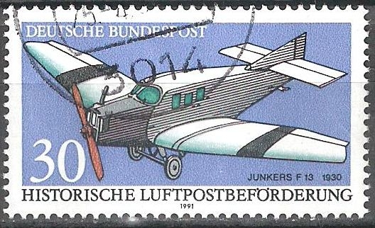 Aviones de correo históricos. Junkers F-13, 1930.