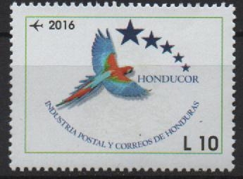 HISTORIA  DE  LA  INDUSTRIA  POSTAL  Y  CORREOS  DE  HONDURAS.  EMBLEMA,  GUARA.