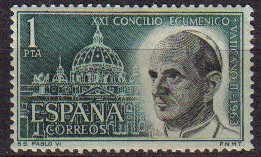 ESPAÑA 1963 1540 Sello Nuevo Concilio Vaticano II Pablo VI