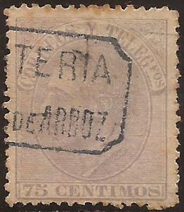 Alfonso XII. Correos y Telégrafos 1882  75 cts