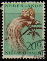 HOLANDA NUEVA GUINEA Netherland New Guinea 1956 Scott 29 Sello Pájaro del Paraiso Usado