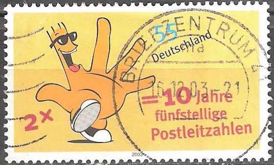 Mensaje 2003, 10 años códigos postales de cinco dígitos.