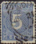 HOLANDA INDIAS Netherlands Indies 1884 Scott 22 Sello Numeros Valores Numericos