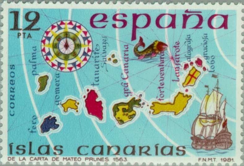 ESPAÑA INSULAR (CANARIAS) Carta Mateo Prunes