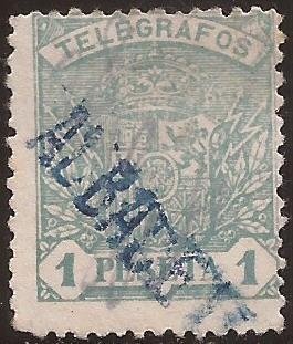 Telégrafos. Escudo de España  1901  1 pta