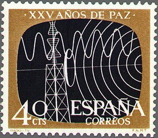 ESPAÑA 1964 1578 Sello Nuevo XXV Años de Paz Española Telecomunicaciones