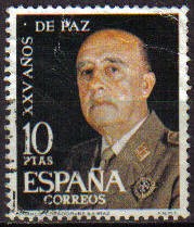 ESPAÑA 1964 1589 Sello XXV Años de Paz Española General Franco Usado