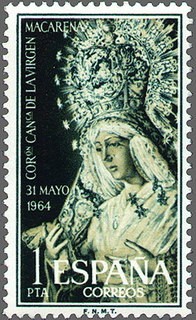 ESPAÑA 1964 1598 Sello Nuevo Coronacion Virgen Macarena Yv1250