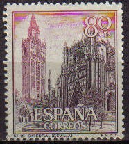 ESPAÑA 1965 1647 Sello Serie Turistica Catedral Sevilla Usado