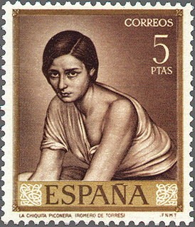 ESPAÑA 1965 1665 Sello Nuevo Julio Romero de Torres Chiquita Piconera