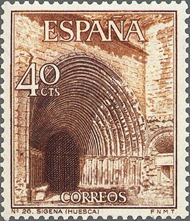 ESPAÑA 1966 1728 Sello Nuevo III Serie Turistica Iglesia de Sigena Huesca