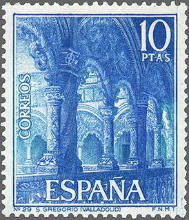 ESPAÑA 1966 1735 Sello Nuevo III Serie Turistica Claustro de San Gregorio Valladolid