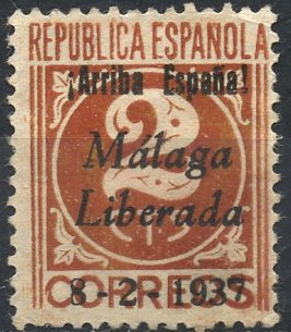 ESPAÑA_SCOTT 10L5 EMISION PATRIOTICA MALAGA. $0,2