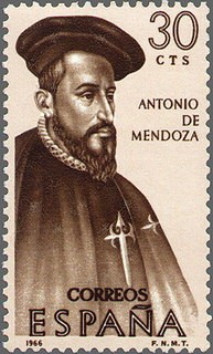 ESPAÑA 1966 1750 Sello Nuevo VII Forjadores América Antonio de Mendoza c/señal charnela