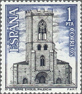 ESPAÑA 1967 1803 Sello Nuevo Turistica Iglesia San Miguel Palencia