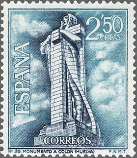 ESPAÑA 1967 1805 Sello Nuevo Turistica Monumento a Colon Huelva