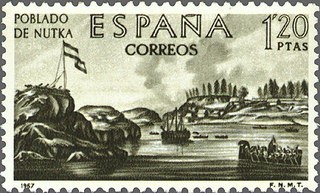 ESPAÑA 1967 1822 Sello Nuevo VIII Forjadores de América Vista de Nutka