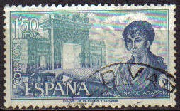 ESPAÑA 1968 1865 Sello Serie Personajes. Agustina de Aragón Usado