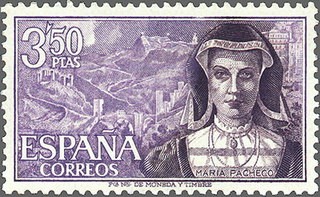 ESPAÑA 1968 1866 Sello Nuevo Serie Personajes Maria Pacheco