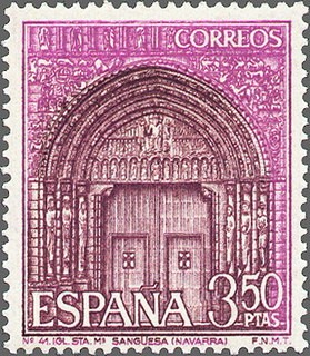 ESPAÑA 1968 1879 Sello Nuevo Turistica Iglesia de Sta. Mª Sangüesa Navarra