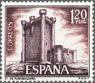 ESPAÑA 1968 1881 Sello Nuevo Serie Castillos de España Fuensaldaña Valladolid