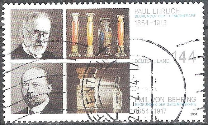 150a Paul Ehrlich y Emil von Behring.Fundadores,Paul  de la quimioterapia y Emil de la sueroterapia.