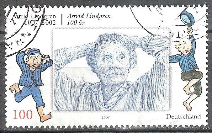 Cent del nacimiento de Astrid Lindgren,escritor con carácter de libro para niños. 