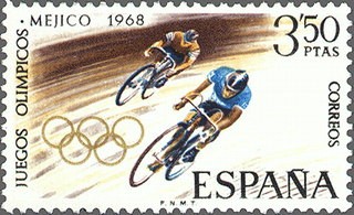 ESPAÑA 1968 1887 Sello Nuevo XIX Juegos Olimpicos de Mexico Ciclismo