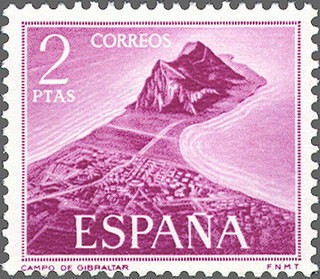 ESPAÑA 1969 1934 Sello Nuevo Pro Trabajadores de Gibraltar  Vistas del Peñon