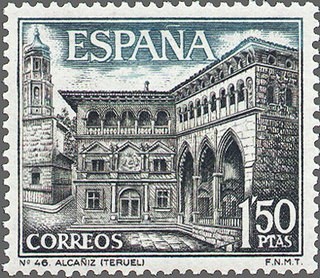 ESPAÑA 1969 1935 Sello Nuevo Serie Turistica Ayuntamiento Alcañiz Teruel