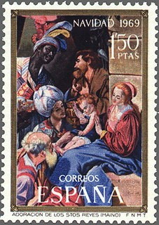 ESPAÑA 1969 1944 Sello Nuevo Serie Navidad Catedral de Gerona Adoracion Reyes Mayno