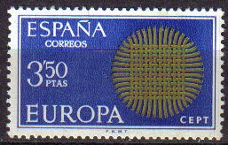 ESPAÑA 1970 1973 Sello Nuevo Serie Europa CEPT