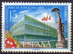 ESPAÑA 1970 1975 Sello Nuevo Cincuentenario Feria de Barcelona