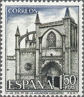 ESPAÑA 1970 1984 Sello Nuevo Serie Turistica Iglesia Sta. Mª Asuncion Lequeito Vizcaya