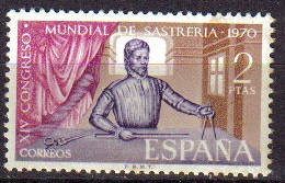 ESPAÑA 1970 1988 Sello Nuevo Congreso Mundial de Sastreria