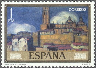 ESPAÑA 1971 2020 Sello Nuevo Pintor Ignacio de Zuloaga Vista de Segovia