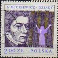 POLONIA 1978 Michel 2594 Sello Dramaturgo A. Mickiewicz Dziady Yvert2410