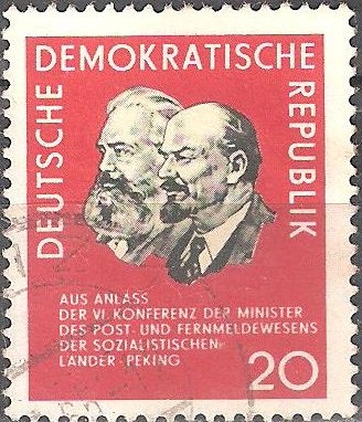 VI.Conferencia de ministros de correos y Telec,socialistas(OSS)Pekín.Karl Marx y Lenin(DDR).